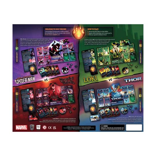 Marvel Dice Throne 4-Hero Box: Scarlet Witch, Thor, Loki, Spider-Man